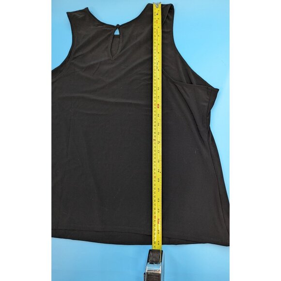 HALOGEN New Plus size Shell tank with button back BLACK 3X‎ - Picture 6 of 6